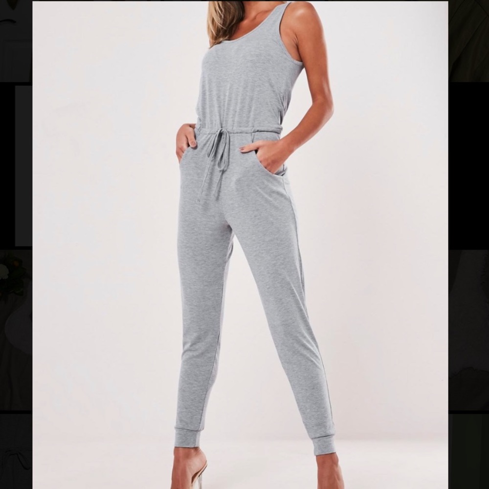 Missguided Gray Jumpsuit